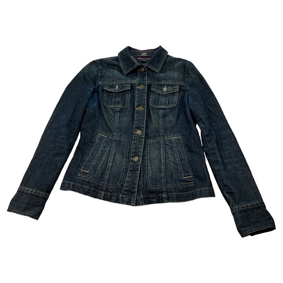 Tommy Hilfiger Women Dark Wash Denim Jean‎ Jackets Size S/P - Picture 1 of 14